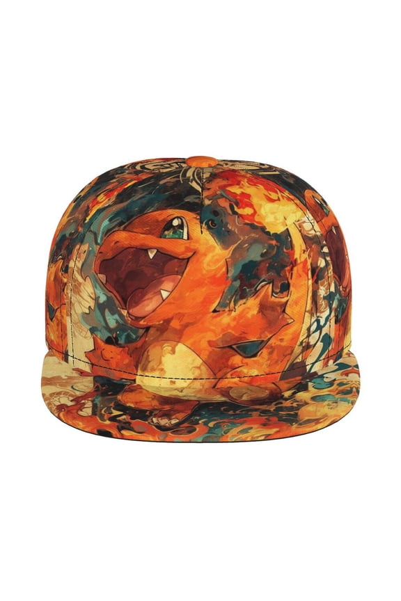 Charman-der Unisex Flat Brim Cap Adjustable Fitted Hat Baseball Cap for Men Women