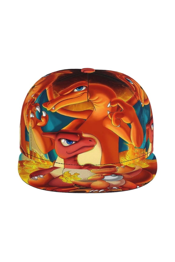 Charman-der Unisex Flat Brim Cap Adjustable Fitted Hat Baseball Cap for Men Women