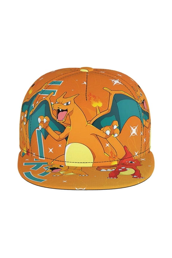 Charman-der Unisex Flat Brim Cap Adjustable Fitted Hat Baseball Cap for Men Women