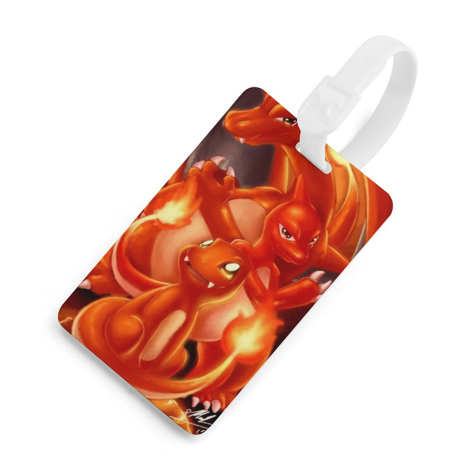 Charmander Anime Go Luggage Tags for Suitcases, Colorful Unique Travel Baggage Bag Tags with