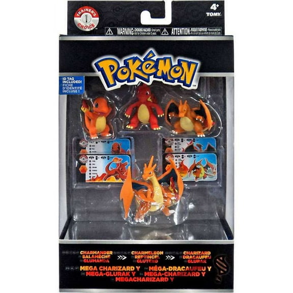 Charmander, Charmeleon, Charizard & Mega Charizard Y Mini Figure 4-Pack