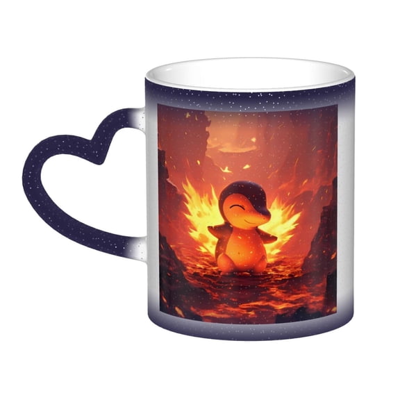 Charmander Color Changing Mug In The Sky Colour Changing Mug Print Ceramic Mug Tea Cup 11 Ounce - Gifts For Home Office Coffee Birthday Gift