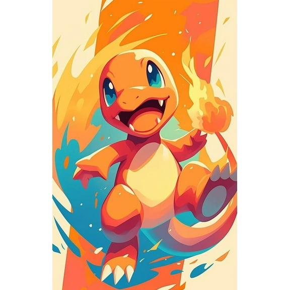 Charmander Diamond Painting Kits,Charizard Diamond Art for Adults,Diamond Painting for Full Drill,Fashion Decoration Home Interior Diamond Painting 12x16 Inch
