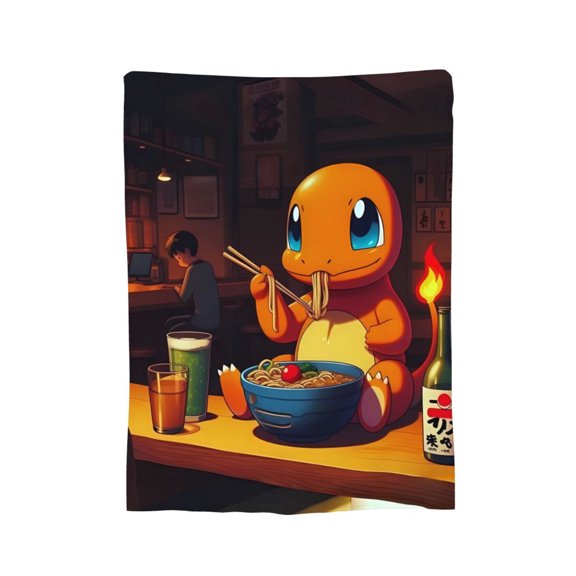 Charmander Blanket, Soft Flannel Throw Cozy Flannel Blankets Travel Throw Blanket Super Soft Lightweight Bedding Lap Chair Sofa for Adults Kids Teens 40"X30"