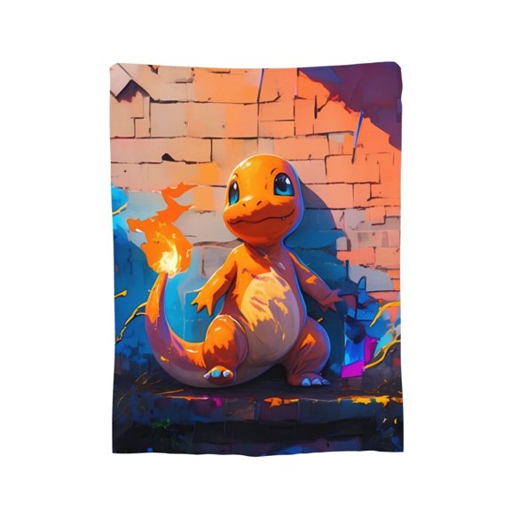 Charmander Blanket, Soft Flannel Throw Cozy Flannel Blankets Travel Throw Blanket Super Soft Lightweight Bedding Lap Chair Sofa for Adults Kids Teens 40"X30"