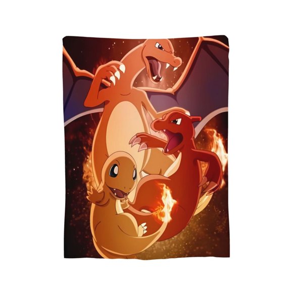 Charmander Blanket, Soft Flannel Throw Cozy Flannel Blankets Travel Throw Blanket Super Soft Lightweight Bedding Lap Chair Sofa for Adults Kids Teens 40"X30"
