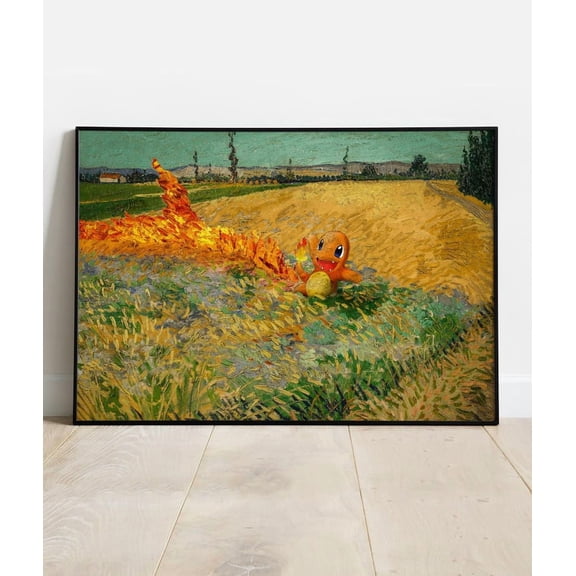 Charmander Van Gogh Style Pokemon Poster poster Wall Art Decor 16x24 UNFRAMED