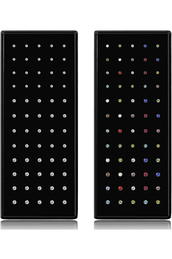 Assorted Clear Cubic Zirconia 316L Stainless Steel 22G Nose Studs, 120