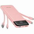 Charmast Ultra-Slim 10000mAh Portable Charger with Built-in Cables ...