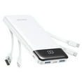 Charmast Ultra-Slim 10000mAh Portable Charger with Built-in Cables ...
