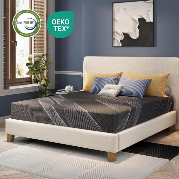 Charme House 6 Inch Twin Mattress, Bamboo-Charcoal Memory Foam Mattress for Kids, Cooling & Pressure Relief, Bed in a Box, Foam Made in USA & CertiPUR-US Certified, 38"x75"x6", Black