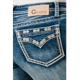 thumbnail image 1 of Charme by Grace in LA Jeans Women's Faux Flap Pocket Embroidered Bootcut Jeans (30, Blue), 1 of 3