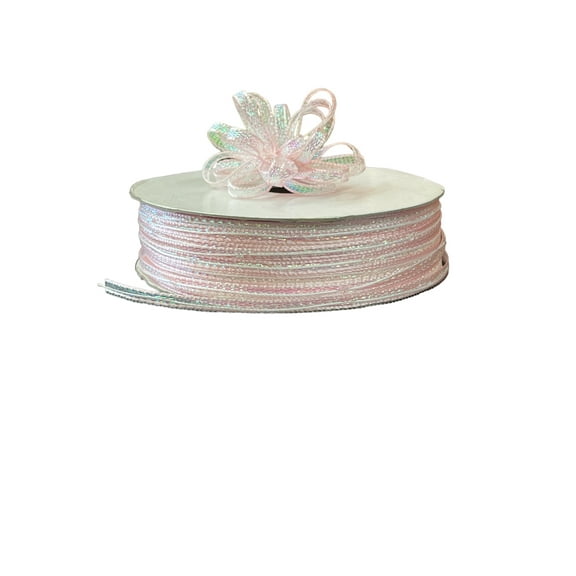 Charmed 1/8" Iridescent Pink Color Pull Bow Ribbon; 50 Yards