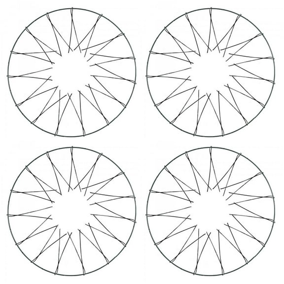 Charmed 14" Inch Green or White Wire Deco Mesh Wreath Ring Frame Single Wire Wreath Form; Set of 4 Green color