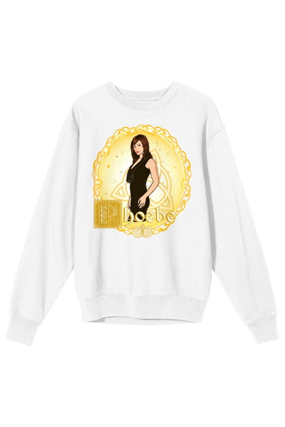 Charmed 1998 Phoebe Adult White Crew Neck Sweatshirt-XXL