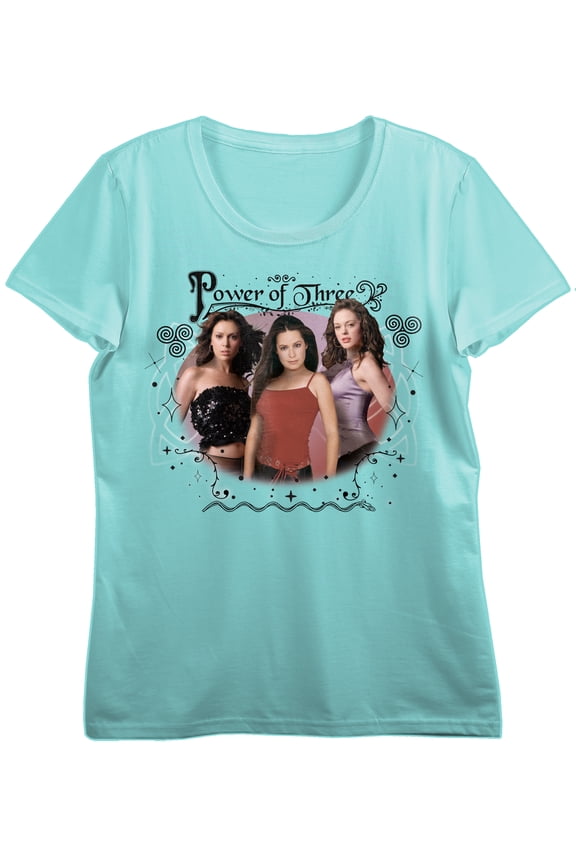 Charmed 1998 The Power Of Three Crew Neck Short Sleeve Mint Women's Night Shirt-3XL