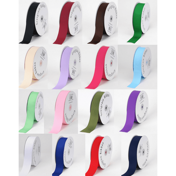 Charmed 3/8" 100% Polyester Double Face Grosgrain Ribbon; High Quality; 25 Yards; Gray