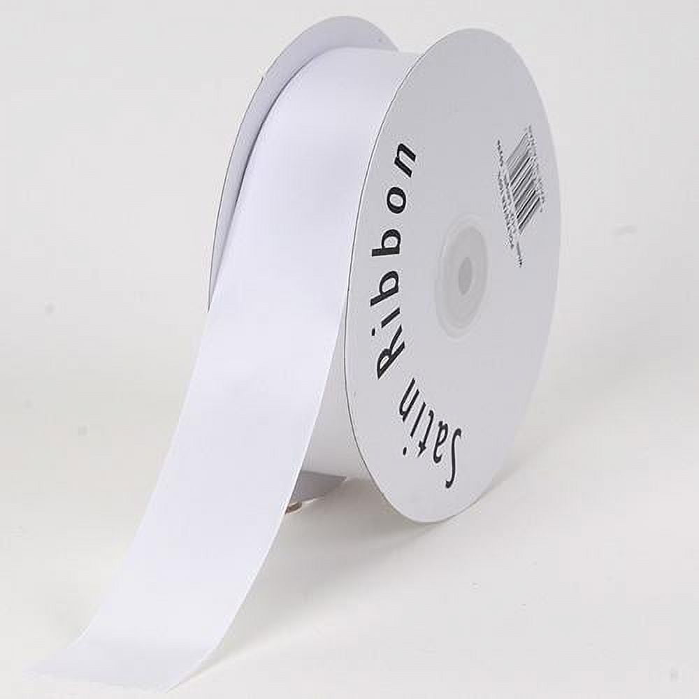 Double Face White Satin Ribbon 1-1/2 Inch X 50 Yards Polyester White Ribbon  for