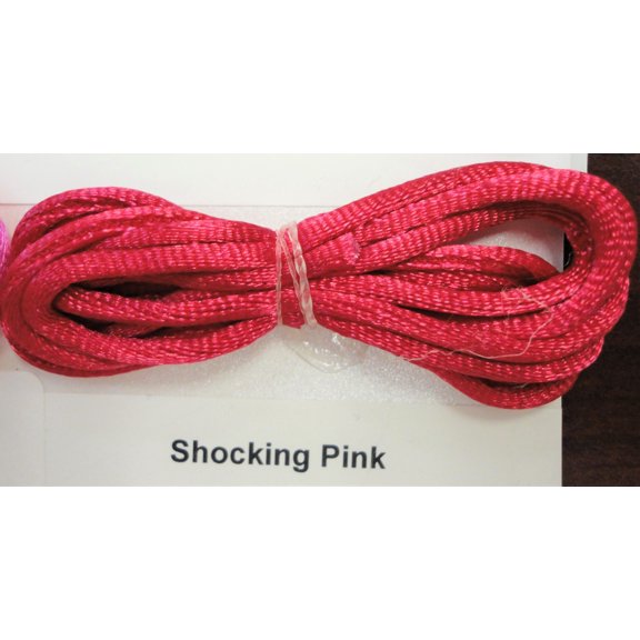 Charmed 3mm Ragtail Cord Chinese Knots; 200 Yards/Roll; 100% Polyester; Shocking Pink