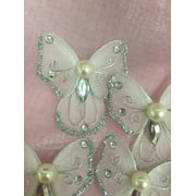 Charmed 48 Counts 2" Silver Glittered Organza Angel Butterfly Craft Wedding Party Floral Decoration