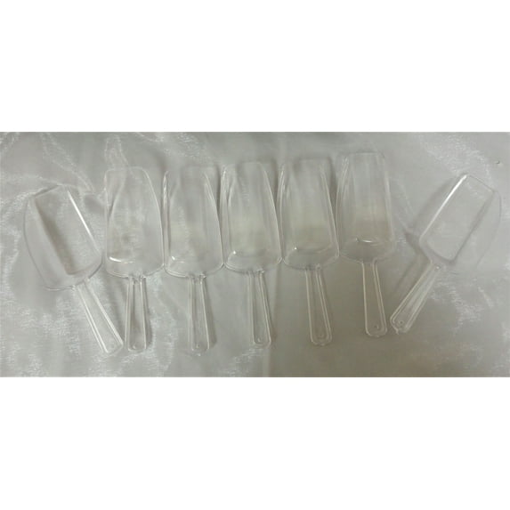 Charmed 5.5” Mini Clear Acrylic Plastic Kitchen Scoops for Weddings Candy Dessert 12 Counts