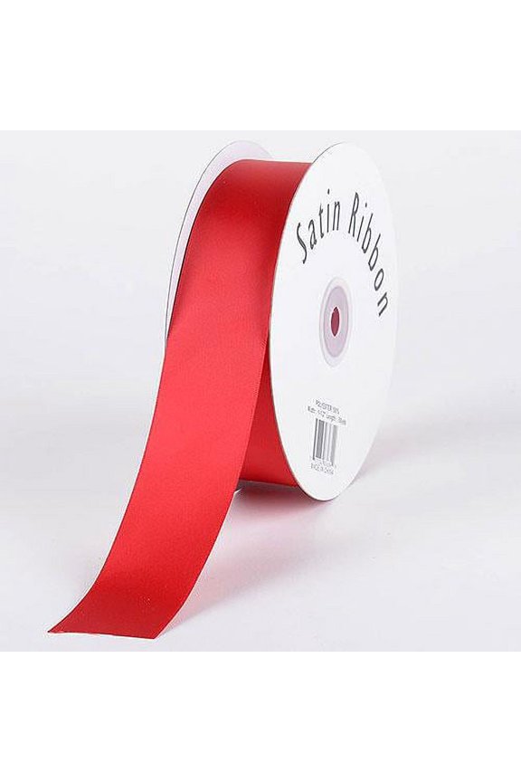 5/8" 100% Polyester Single Face Satin Ribbon; High Quality; 100 Yards; Red