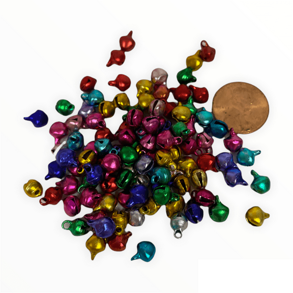 Charmed 6mm Mix Color Metal Jingle Bells Christmas Ornaments Craft; 144 pieces