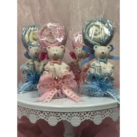 Charmed Ceramic Teddy Bear Party Favor- Baby Shower Gender Reveal-3pcs