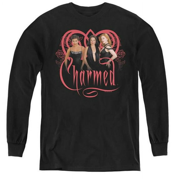 Charmed & Charmed Girls - Youth Long Sleeve Tee, Black - Large