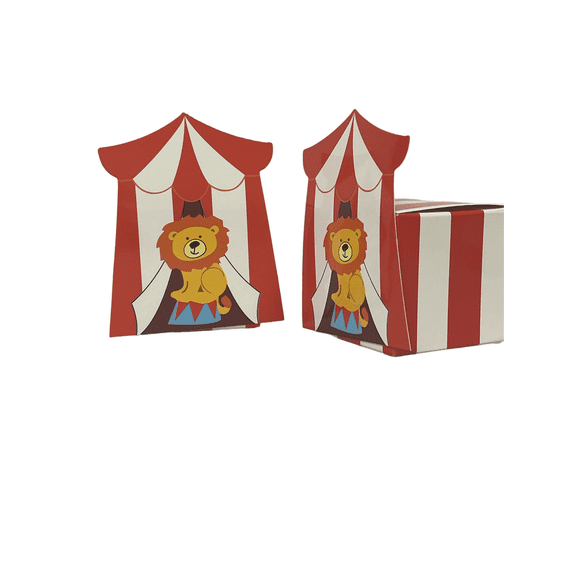 Charmed Circus Carnival 2 1/4" Favor Box Birthday Baby Shower; 24 Counts Lion
