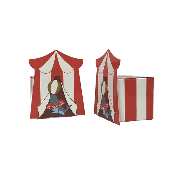 Charmed Circus Carnival 2 1/4" Favor Box Birthday Baby Shower; 24 Counts Seal