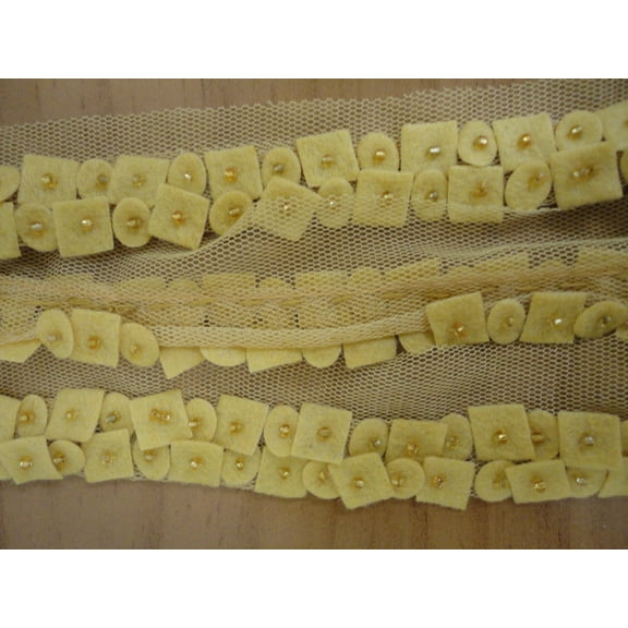 Charmed Felt Mesh Ribbon Mustard Yellow 5YDS