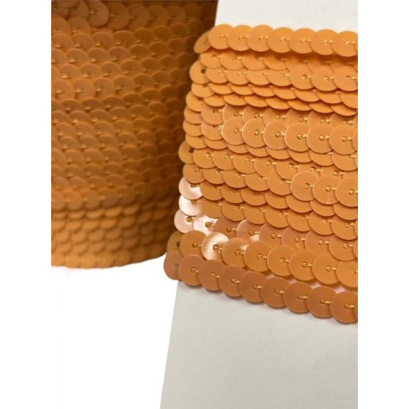 Charmed Flat Sequin Trim Embellishment Craft Sewing 100 Yards 3/16"; Solid Ornage Color