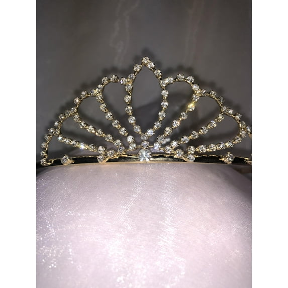 Charmed Gold Cloud Looping Shape Rhinestone Tiara for Wedding, Communion; Birthday