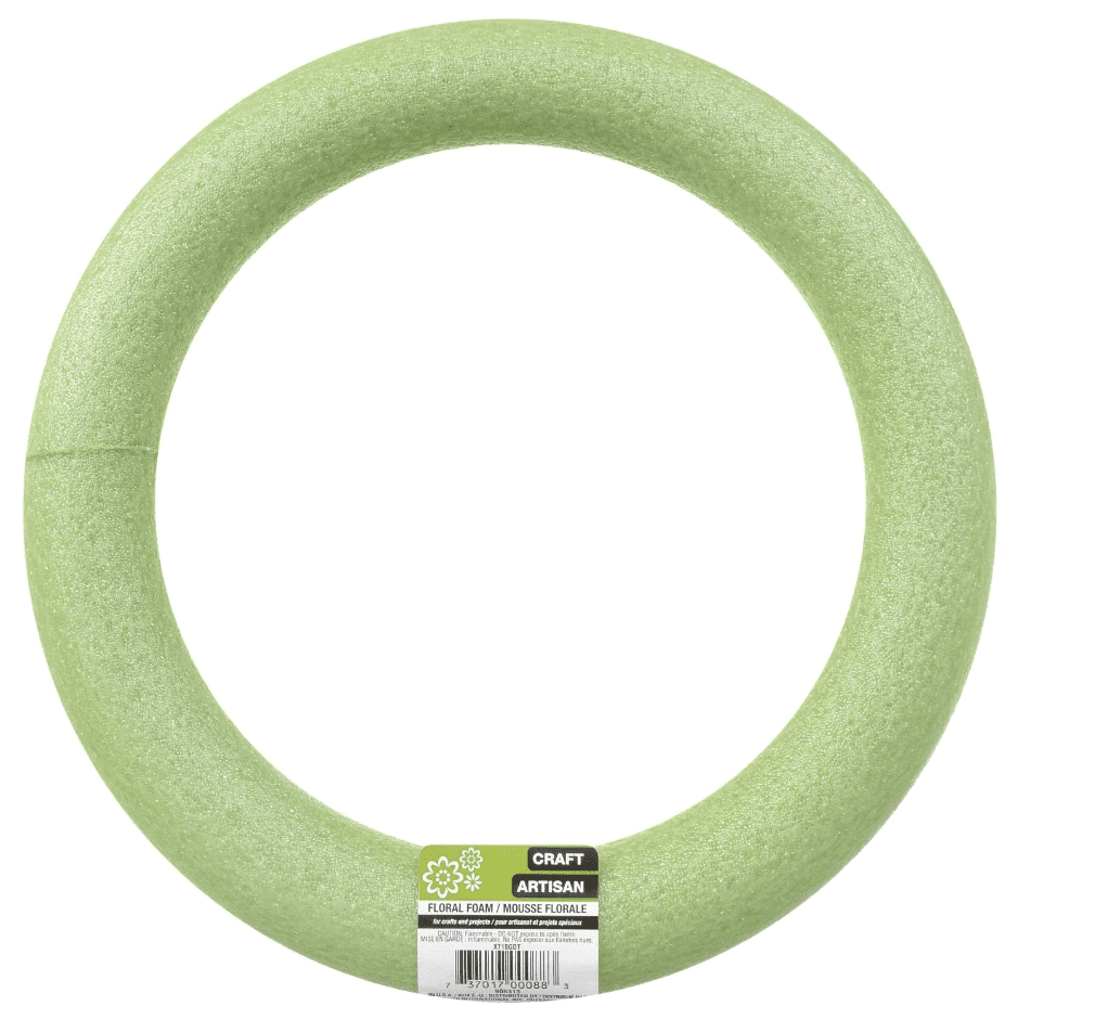 10'' Charmed Green Floral Foam Ring for Round Craft Flower Arrangements