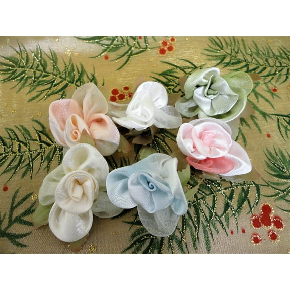 Charmed Handmade Satin Organza Ombre Flower 1 3/4"; 50 pieces
