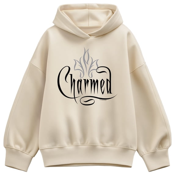 Charmed - Large Black Logo Lights Only - Women's Oversized Fleece Hoodie Sweatshirt