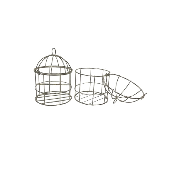 Charmed Metal Wired Silver Birdcage Wedding Favor Decorations; Set of 5 Counts