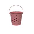 thumbnail image 1 of Charmed Mini Colorful Polka Dots Tin Pails Bucket with Handles for The Beach, Party Favors, Easter, Candy, or Garden; 4.75"x4.5" Light Pink with Black Dots Pack of 3, 1 of 5