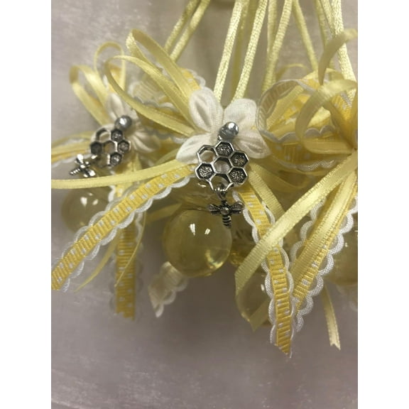 Charmed "Mommy to Bee" Baby Shower Cute Pacifire Necklace Party Favors; Yellow; 12 pieces