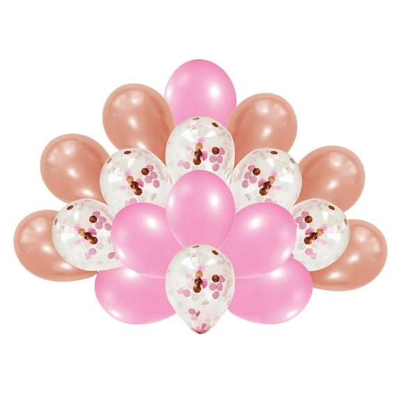 Charmed Pre-filled Confetti Balloon Bouquet Pink 12" Birthday Party Wedding Venue Decoration; 18 Pieces