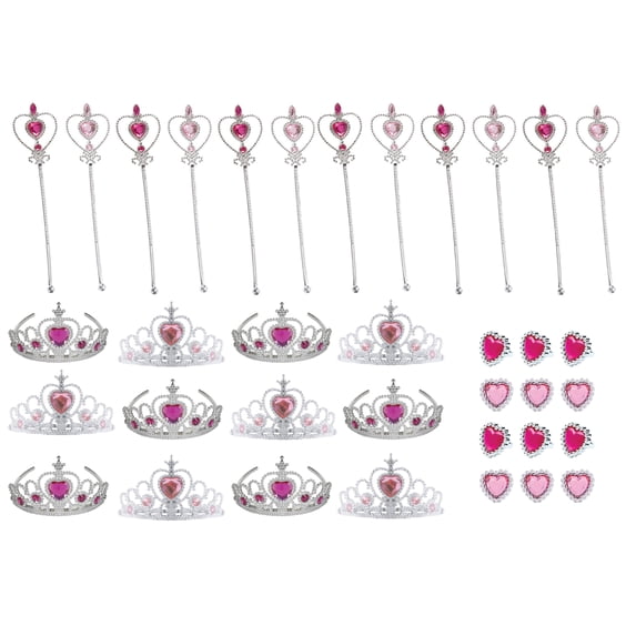 Charmed Princess Party Favors Set, 36 Pieces, Pink/Fuchsia Crowns, Wands