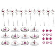 Charmed Princess Party Favors Set, 36 Pieces, Pink/Fuchsia Crowns, Wands