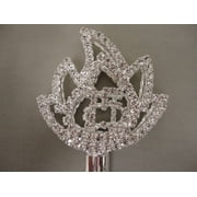 Charmed Queen 18" Scepter. Flame of Fire with Rhinestone #15 Inside. Sweet 15
