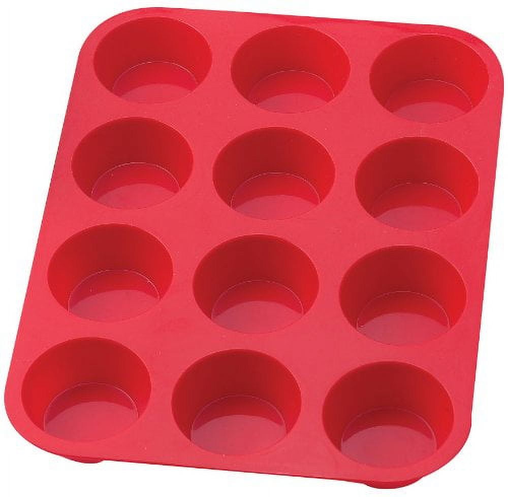 6 cup Red Non stick Silicone Cupcake Pans Muffin Top Pans - Temu