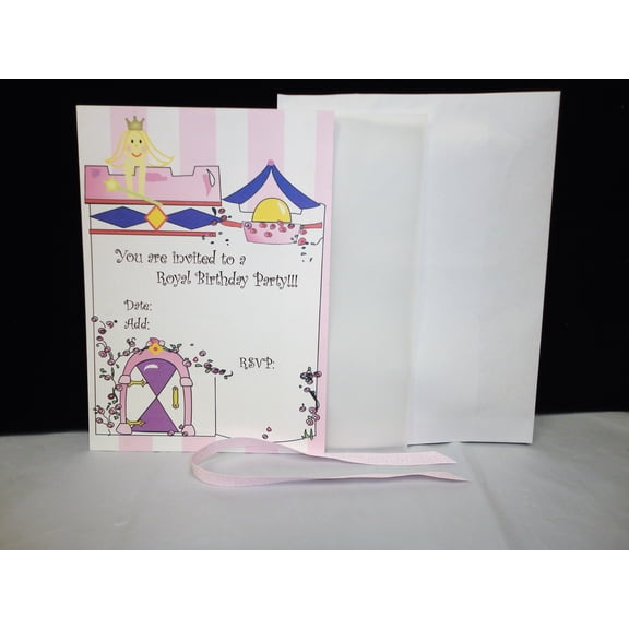Charmed Royal Princess Birthday Party Invitation; Pink Color; 10 pieces set