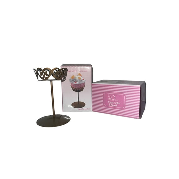 Charmed Single Cupcake Cake Holder Stand (GOLD); SET OF 6 COUNTS; 4.75" Tall