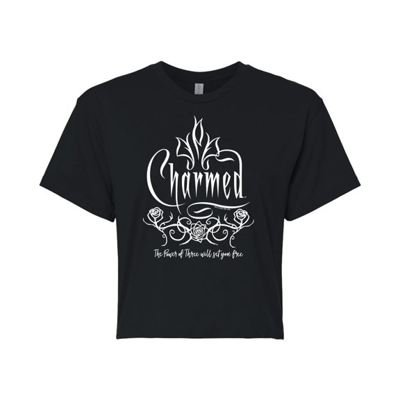 Charmed - The Power of Three Will Set You Free - Juniors Cropped Cotton Blend T-Shirt