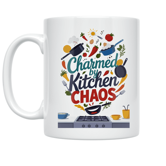 Charmed by Kitchen Chaos - Cooking Enthusiast - 11 oz Ceramic Coffee Mug