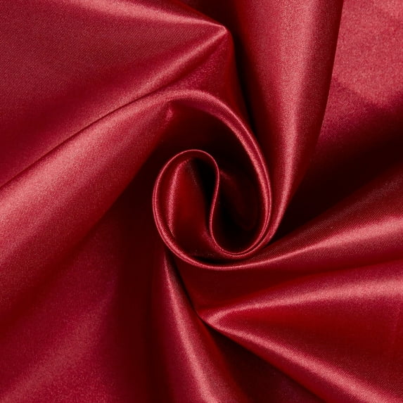 Polyester Charmeuse Satin 95 GSM Lightweight 58/60 Inch Silky Fabric By The Yard For Sewing Apparel, Accessories, & Décor - Burgundy (1 Yard)